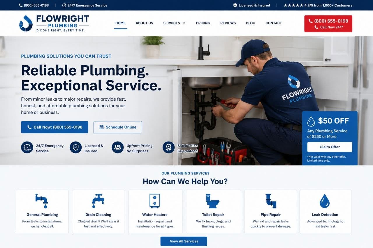 Plumbing Pros website preview