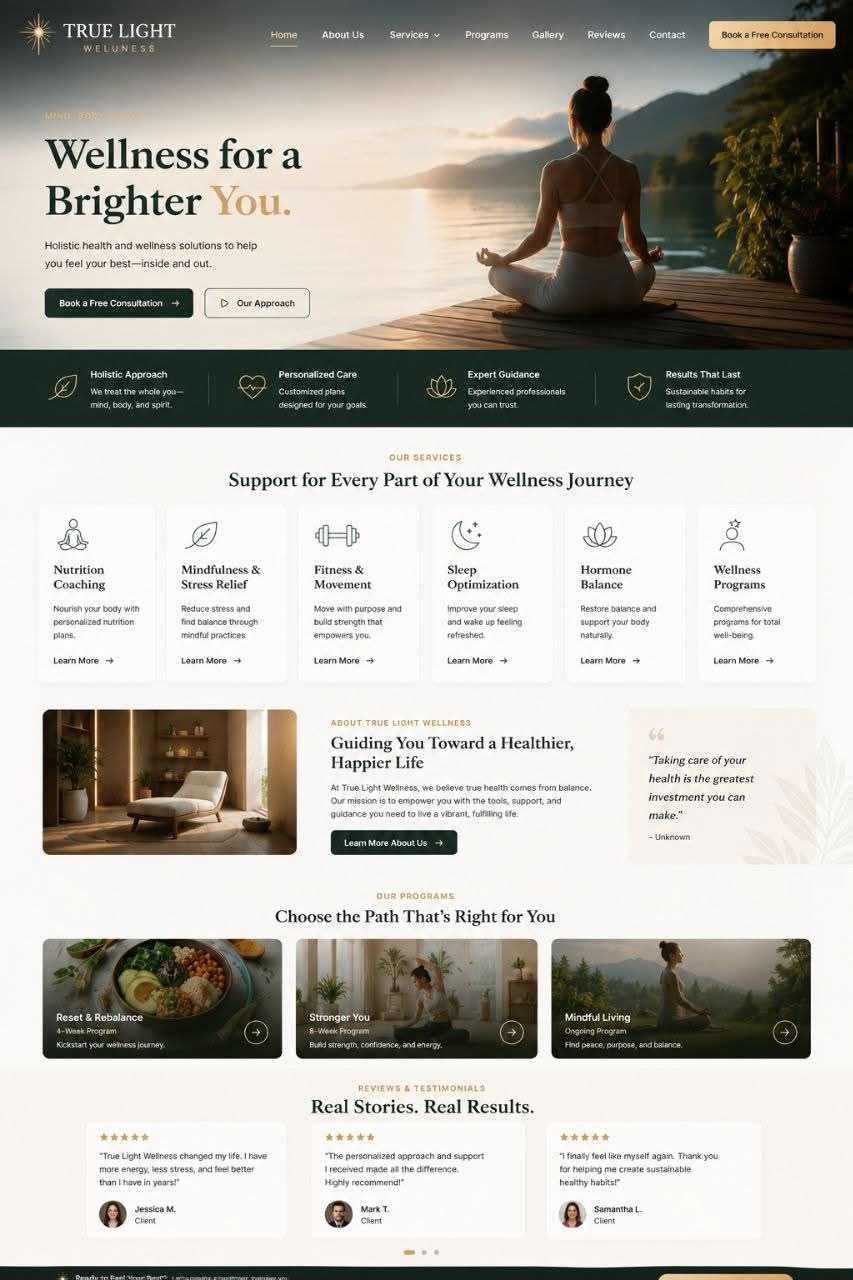 Wellness Retreat website preview