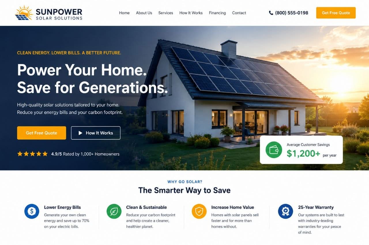 Solar Energy website preview