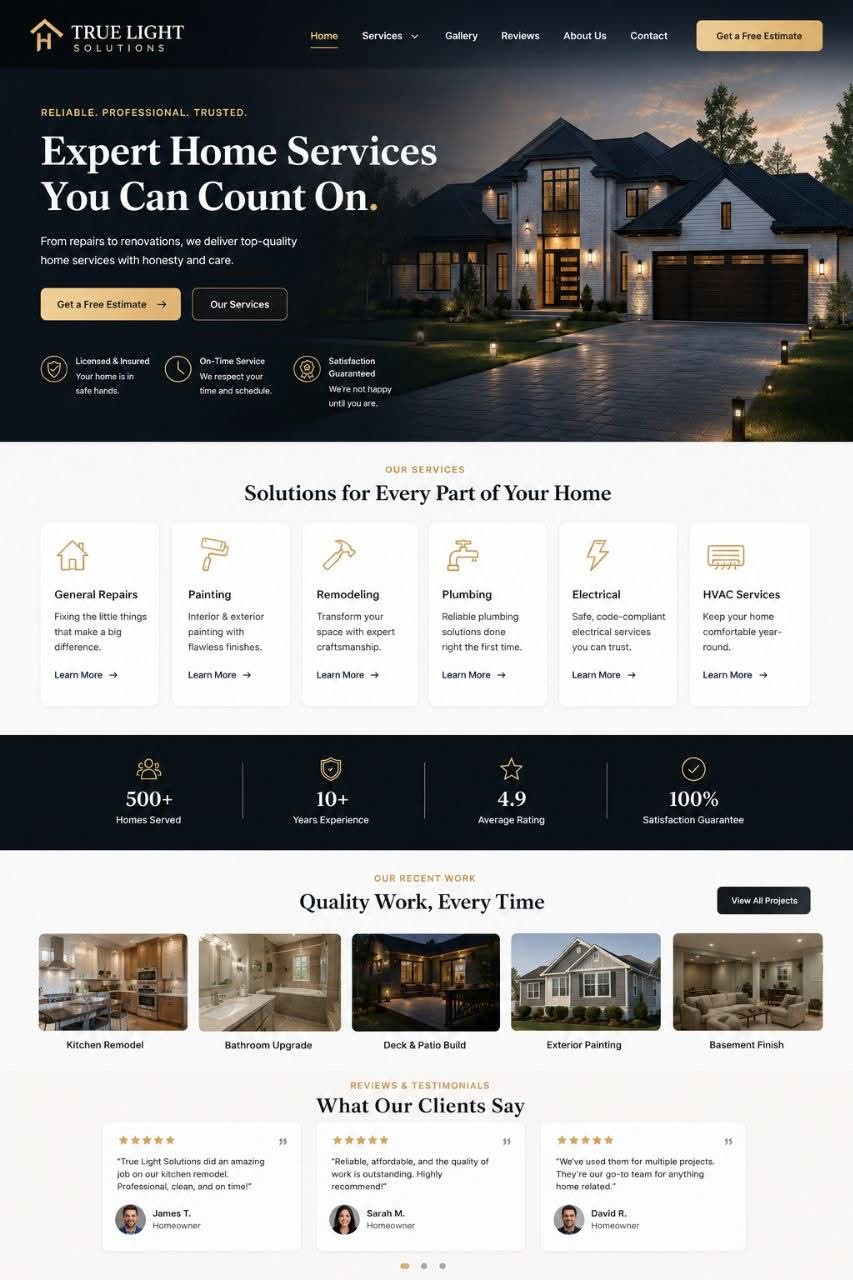 Home Renovation website preview